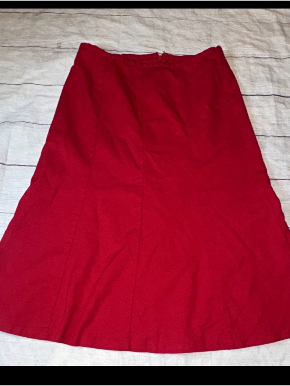 Talbots Petites Red Italian Flannel A-Line Skirt 6P Pleat Zip Knee Length Wool